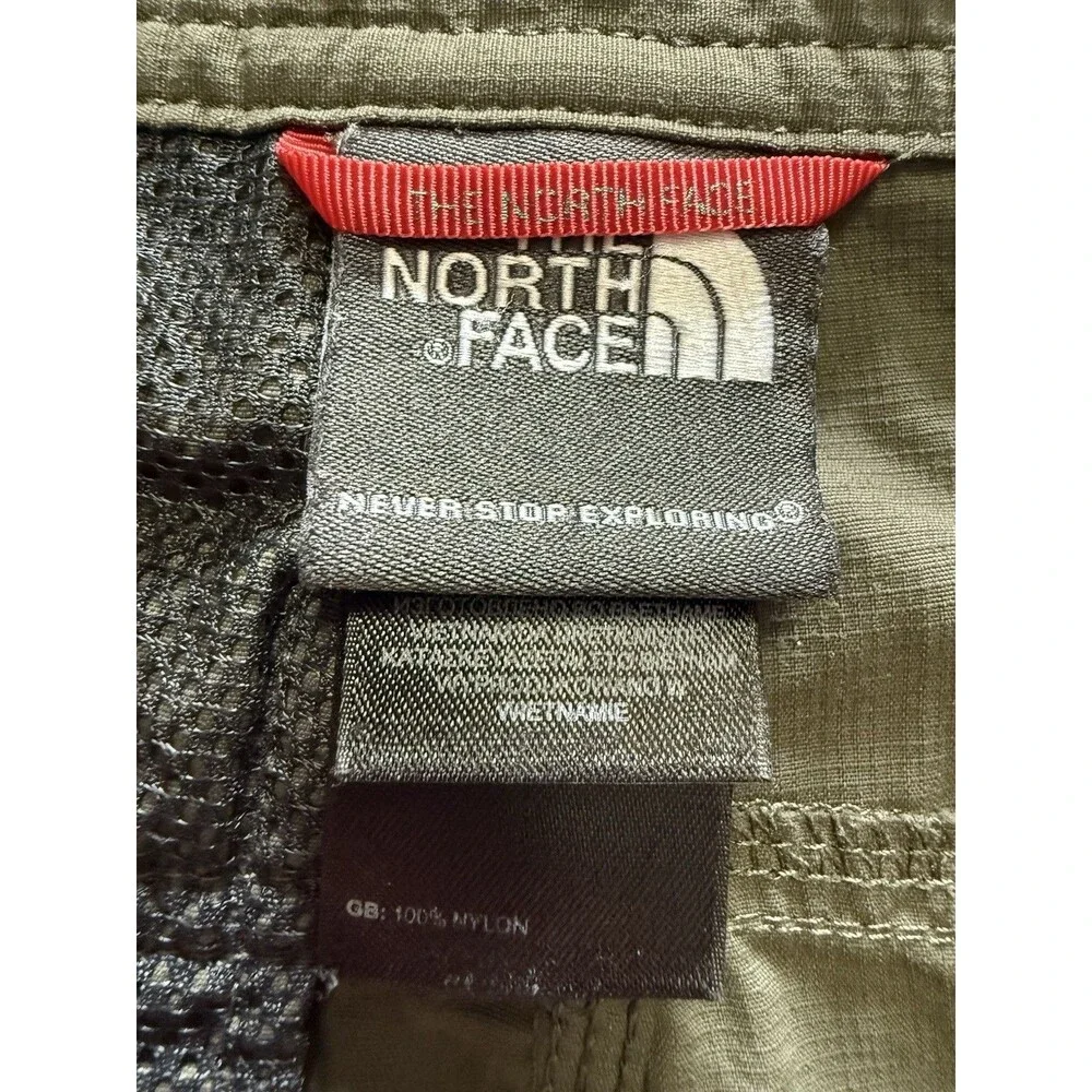 🔥North Face Mens Dark Green Cargo Shorts Sz 34 Ripstop Military Hiking Outdoor